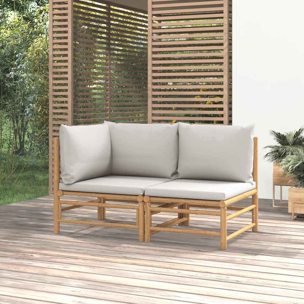Set Salotto da Giardino 2pz con Cuscini Grigio Chiaro BambÃ¹