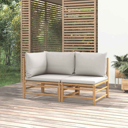 Set Salotto da Giardino 2pz con Cuscini Grigio Chiaro BambÃ¹