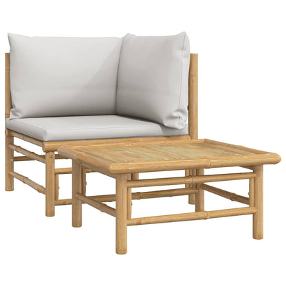 Set Salotto da Giardino 2pz con Cuscini Grigio Chiaro BambÃ¹