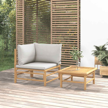 Set Salotto da Giardino 2pz con Cuscini Grigio Chiaro BambÃ¹