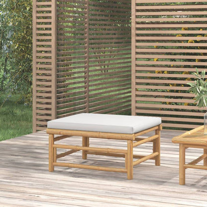Poggiapiedi da Giardino con Cuscino Grigio Chiaro in BambÃ¹