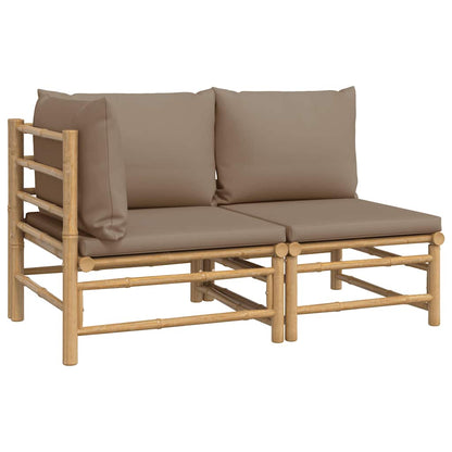Set Salotto da Giardino 2pz con Cuscini Tortora BambÃƒÂ¹