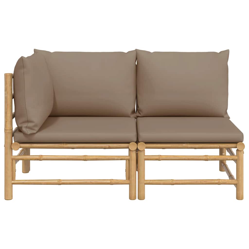 Set Salotto da Giardino 2pz con Cuscini Tortora BambÃƒÂ¹