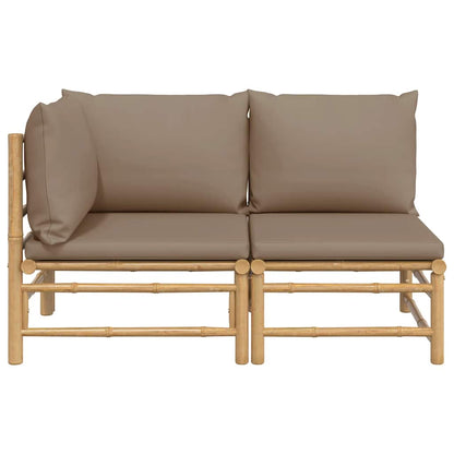 Set Salotto da Giardino 2pz con Cuscini Tortora BambÃƒÂ¹