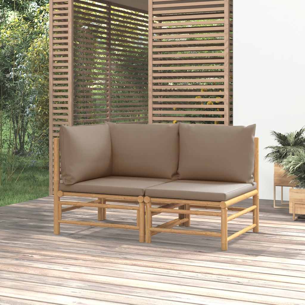 Set Salotto da Giardino 2pz con Cuscini Tortora BambÃƒÂ¹