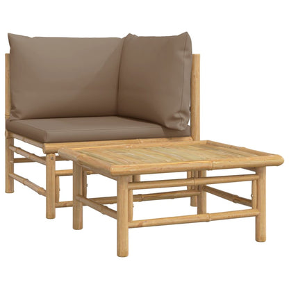 Set Salotto da Giardino 2pz con Cuscini Tortora BambÃƒÂ¹