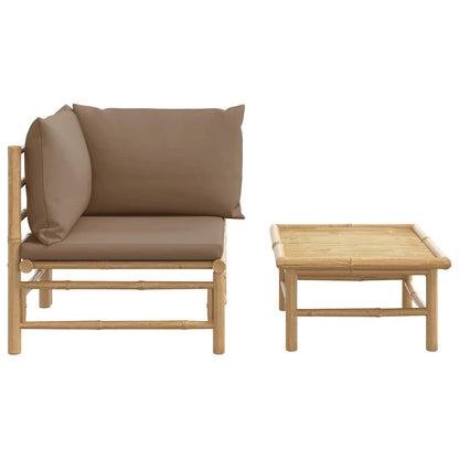 Set Salotto da Giardino 2pz con Cuscini Tortora BambÃƒÂ¹