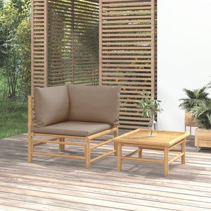 Set Salotto da Giardino 2pz con Cuscini Tortora BambÃƒÂ¹