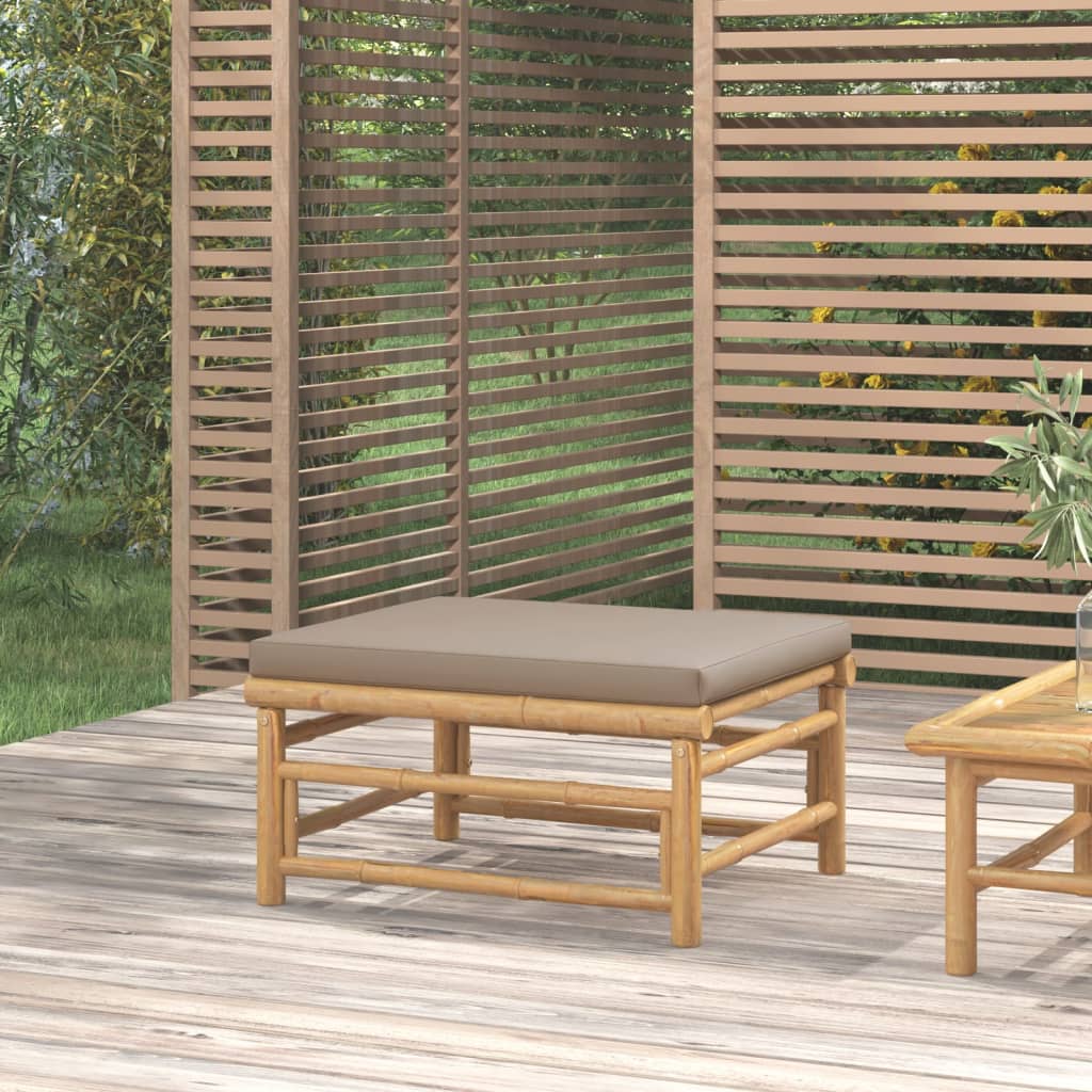 Poggiapiedi da Giardino con Cuscino Tortora in BambÃ¹