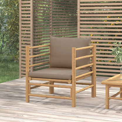 Divano da Giardino con Cuscini Tortora in BambÃ¹