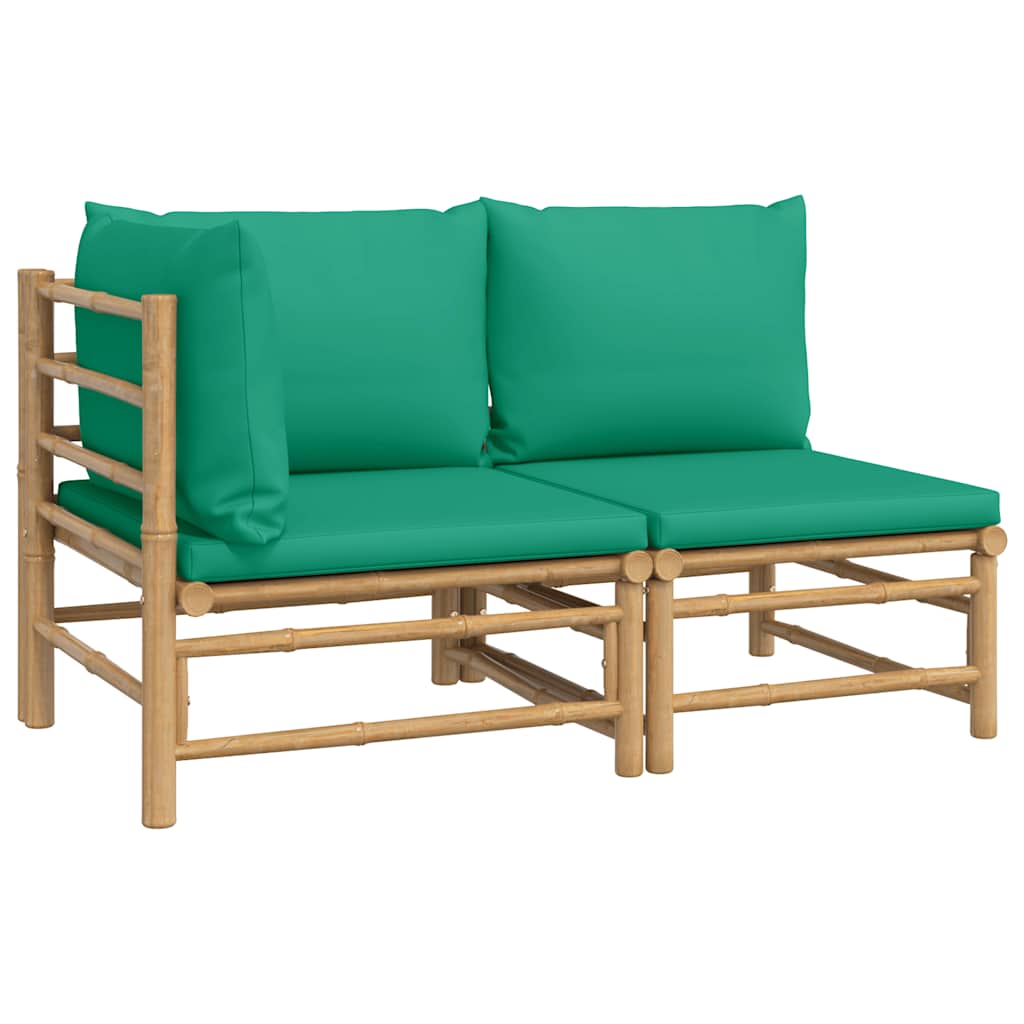 Set Salotto da Giardino 2pz con Cuscini Verdi BambÃƒÂ¹