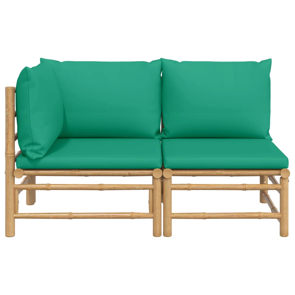 Set Salotto da Giardino 2pz con Cuscini Verdi BambÃƒÂ¹