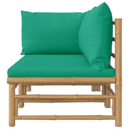 Set Salotto da Giardino 2pz con Cuscini Verdi BambÃƒÂ¹