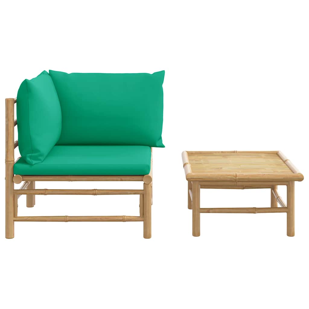 Set Salotto da Giardino 2pz con Cuscini Verdi BambÃƒÂ¹