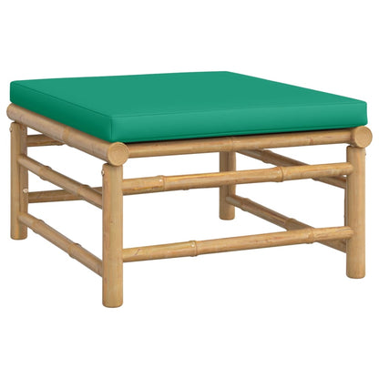 Poggiapiedi da Giardino con Cuscino Verde in BambÃ¹