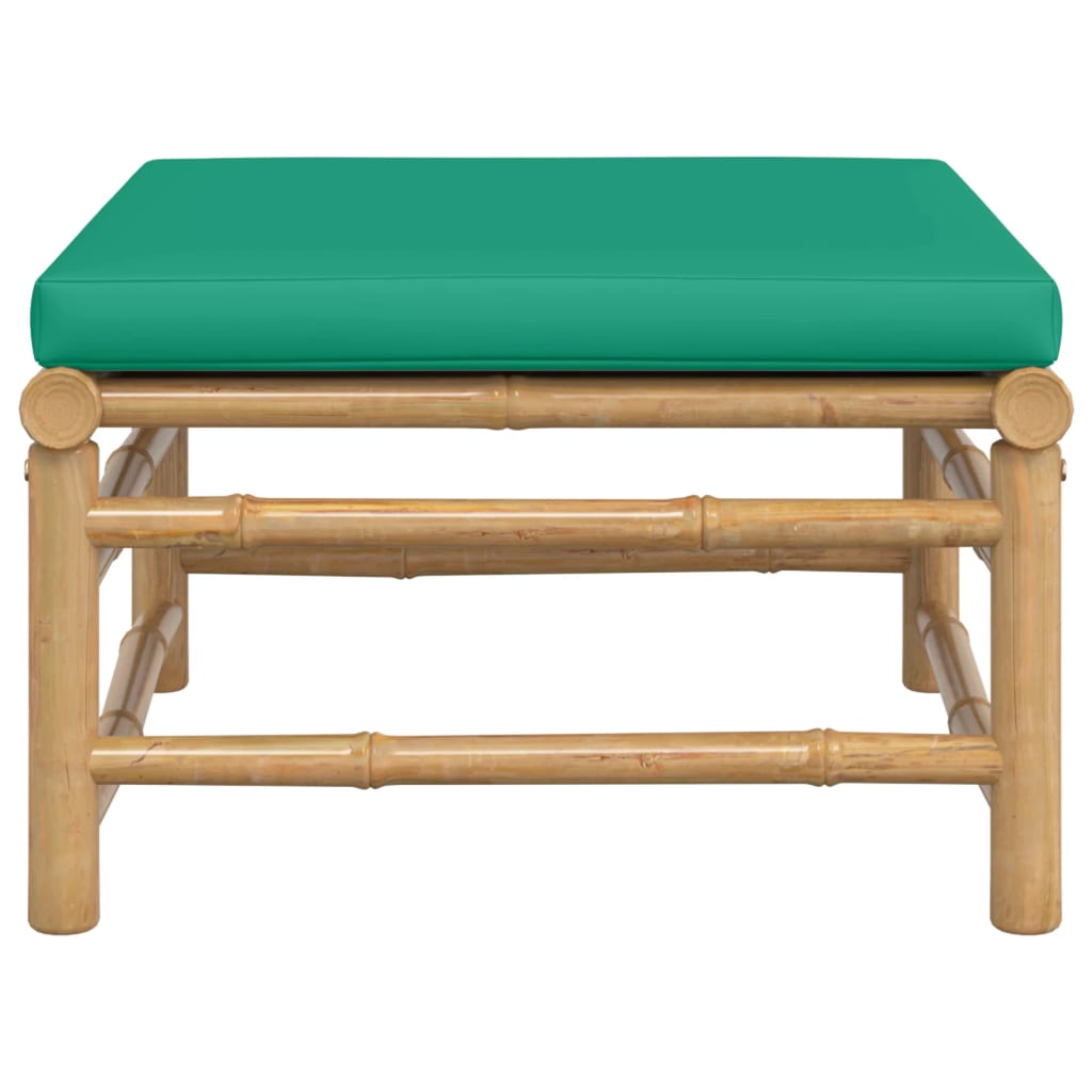 Poggiapiedi da Giardino con Cuscino Verde in BambÃ¹