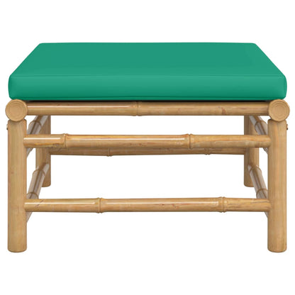 Poggiapiedi da Giardino con Cuscino Verde in BambÃ¹