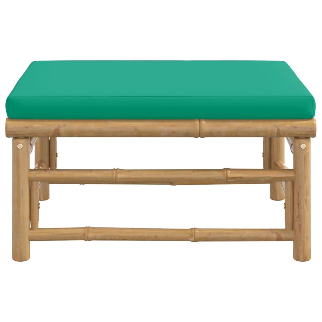 Poggiapiedi da Giardino con Cuscino Verde in BambÃ¹