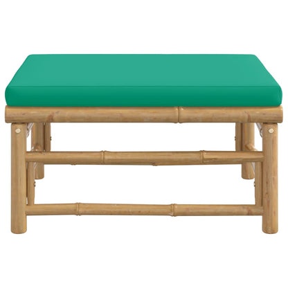 Poggiapiedi da Giardino con Cuscino Verde in BambÃ¹