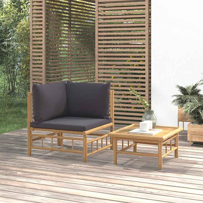 Set Salotto da Giardino 2pz con Cuscini Grigio Scuro BambÃ¹