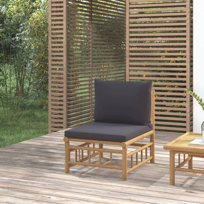 Divano Centrale da Giardino con Cuscini Grigio Scuro BambÃƒÂ¹