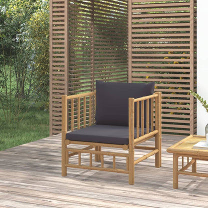 Divano da Giardino con Cuscini Grigio Scuro in BambÃƒÂ¹