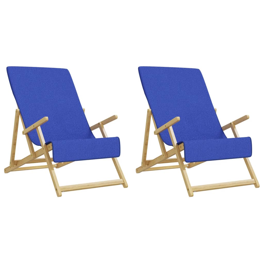 Asciugamani da Spiaggia 2pz Blu Reale 60x135 cm Tessuto 400 GSM