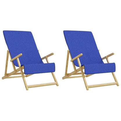 Asciugamani da Spiaggia 2pz Blu Reale 60x135 cm Tessuto 400 GSM