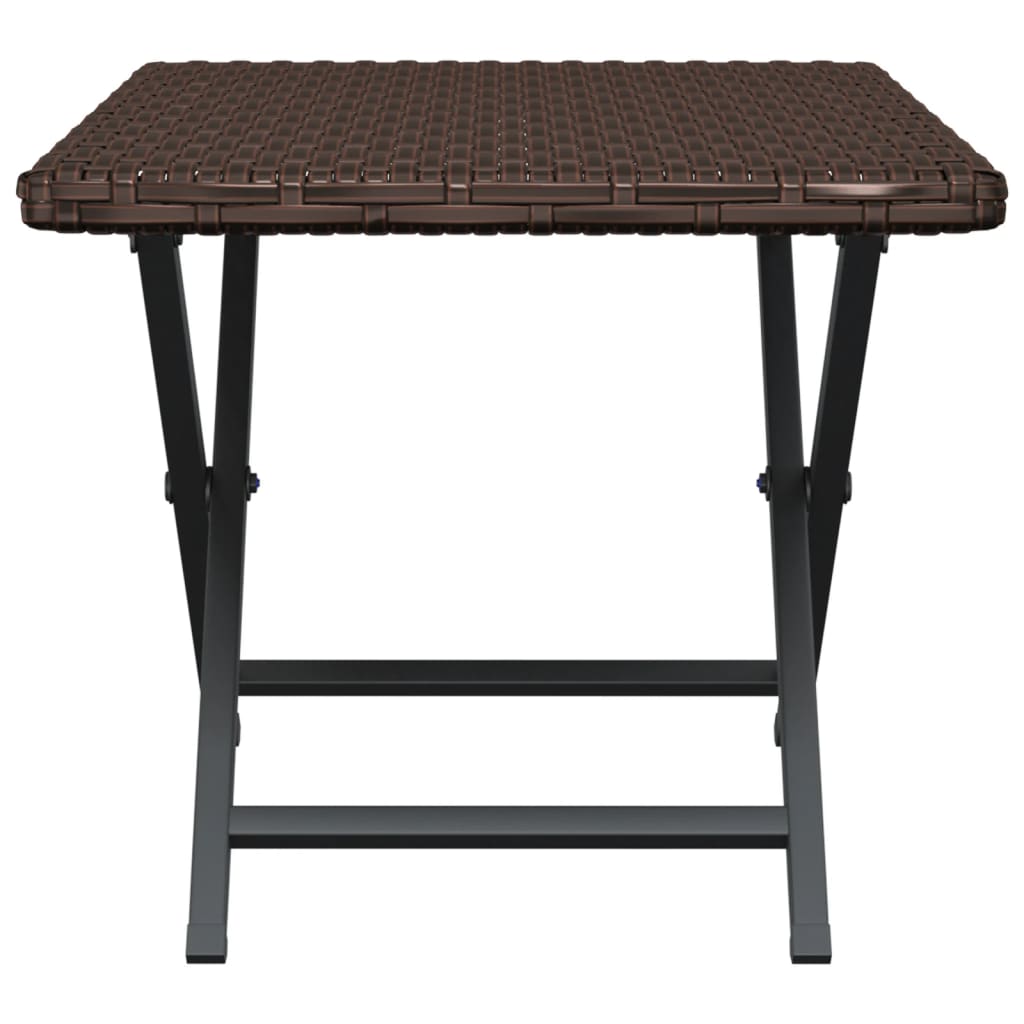 Tavolo Pieghevole Marrone 45x35x32 cm in Polyrattan
