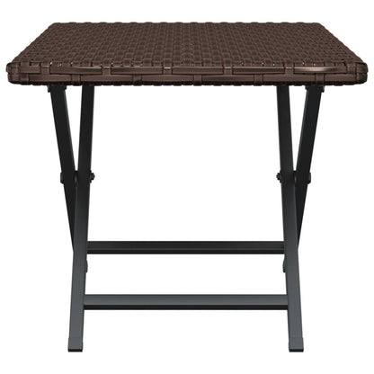 Tavolo Pieghevole Marrone 45x35x32 cm in Polyrattan