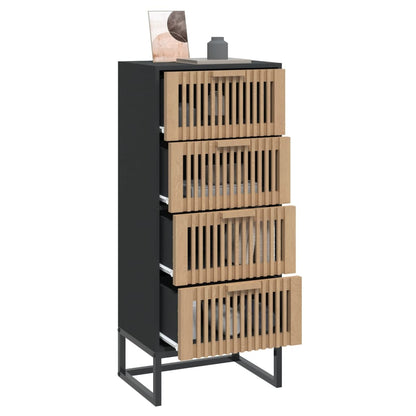 Credenza Nera 40x30x95 cm in Legno Multistrato