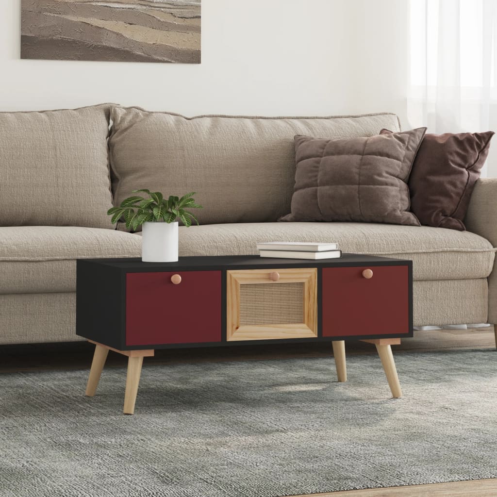 Tavolino da Salotto con Cassetti 80x40x35,5cm Legno Multistrato