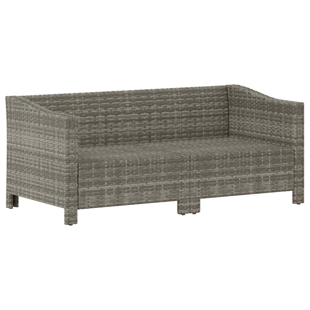 Set da giardino 2 pezzi con cuscini grigio in polyrattan