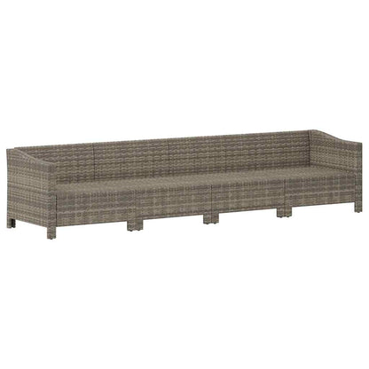 Set da giardino 4 pezzi con cuscini grigio in polyrattan