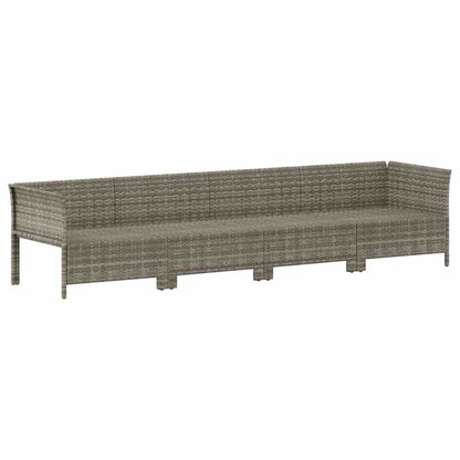 Set da giardino 4 pezzi con cuscini grigio in polyrattan