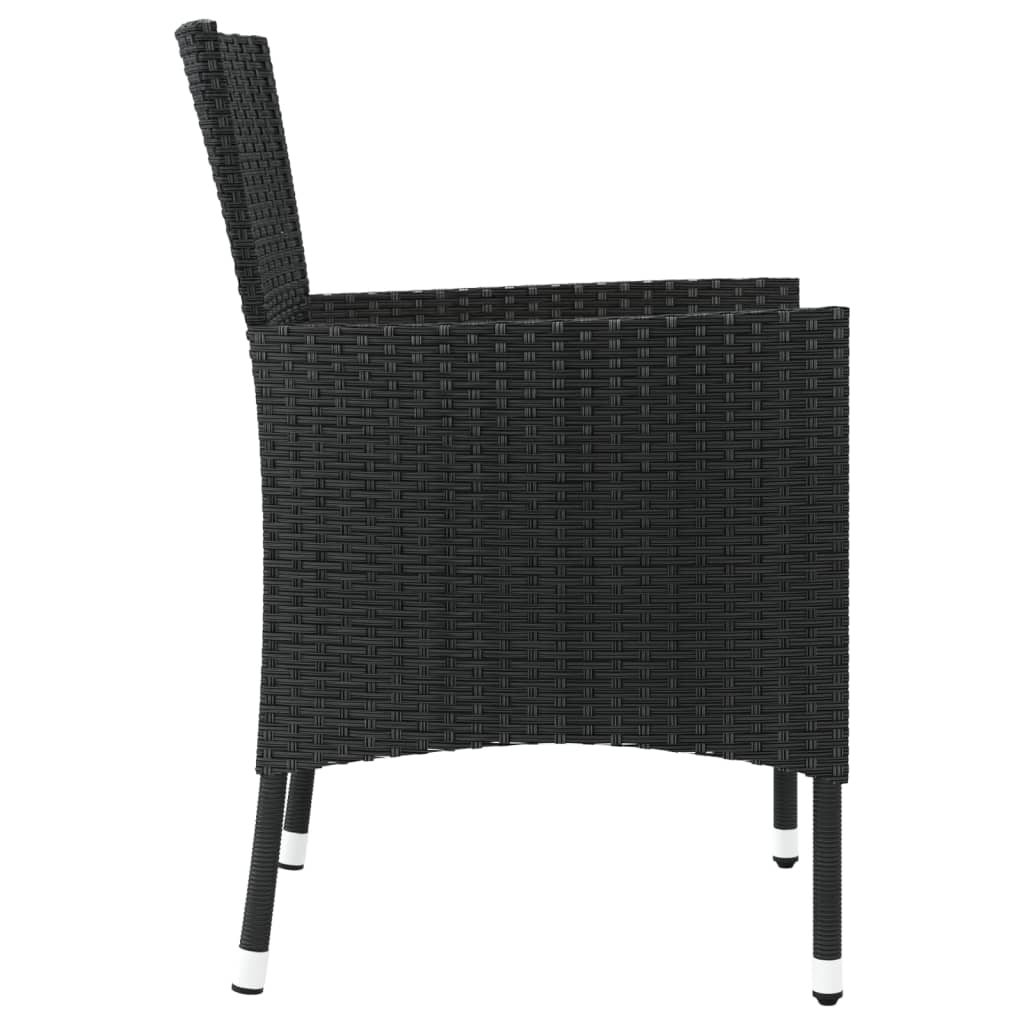 Sedie da giardino con cuscini 2 pz nere in polyrattan (solo UK/IE/FI/NO)