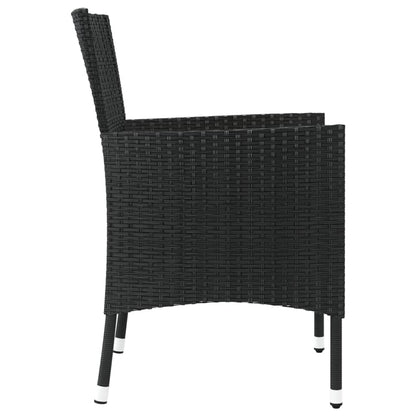 Sedie da giardino con cuscini 2 pz nere in polyrattan (solo UK/IE/FI/NO)