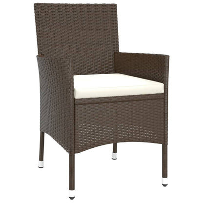 Sedie da giardino con cuscini 4 pz in polyrattan marrone (solo UK/IE/FI/NO)