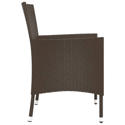 Sedie da giardino con cuscini 4 pz in polyrattan marrone (solo UK/IE/FI/NO)