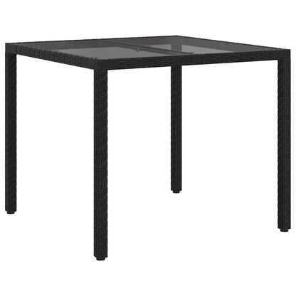 Tavolo da Giardino Nero 90 x 90 x 75 cm polyrattan