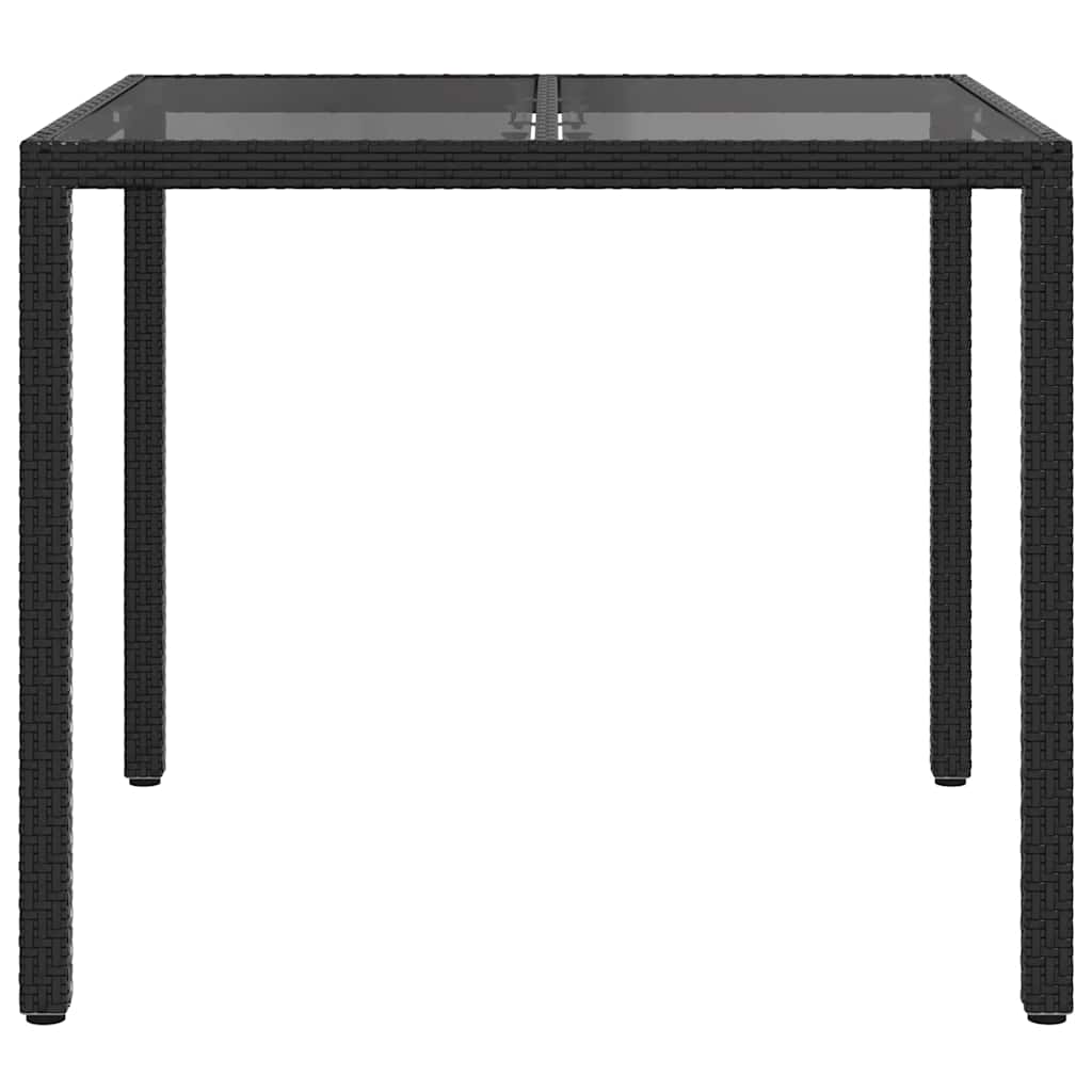 Tavolo da Giardino Nero 90 x 90 x 75 cm polyrattan