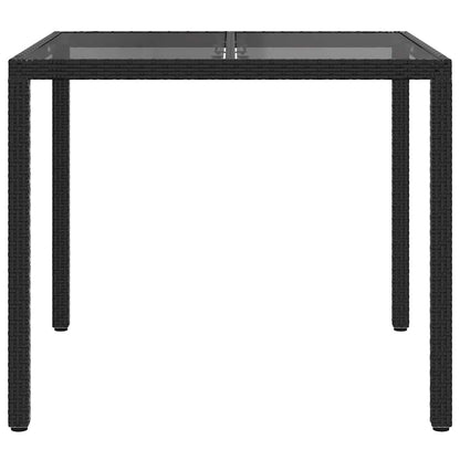 Tavolo da Giardino Nero 90 x 90 x 75 cm polyrattan