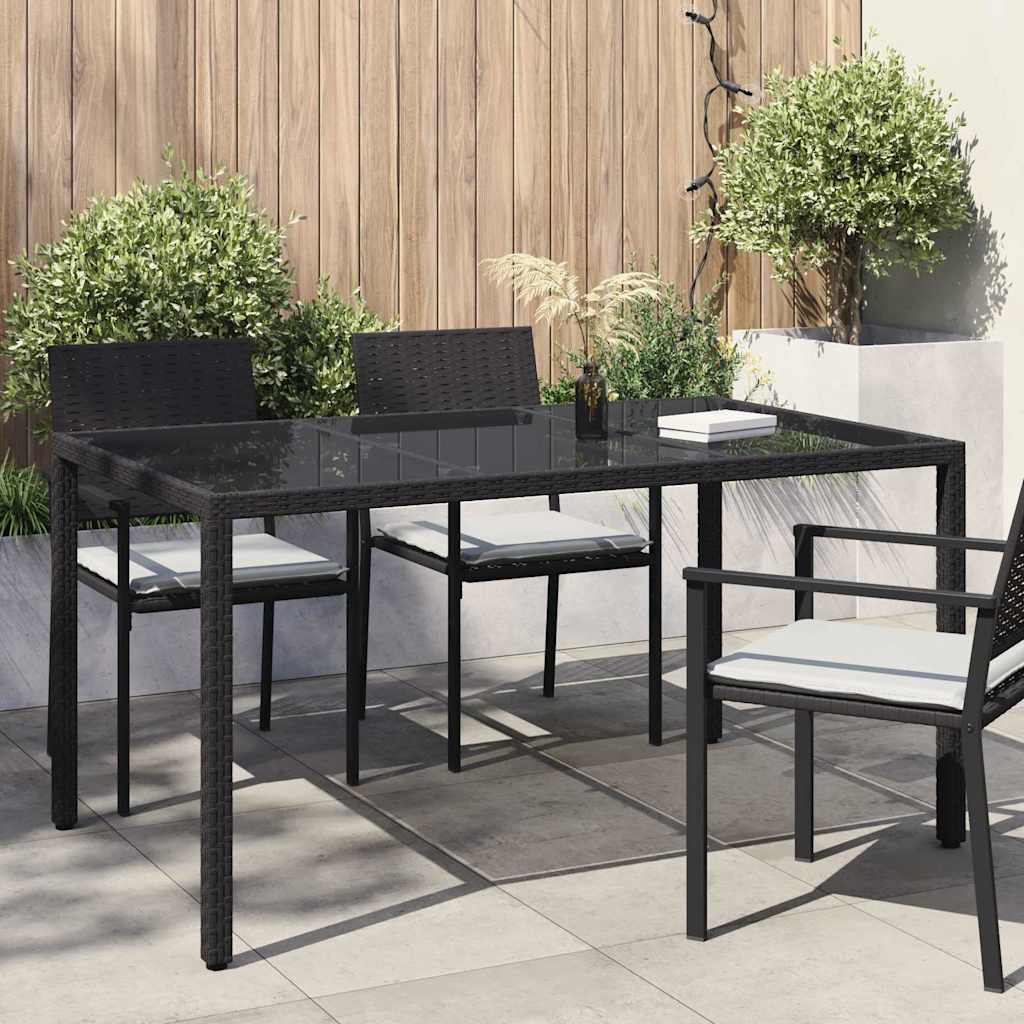 Tavolo da Giardino Nero 150 x 90 x 75 cm polyrattan