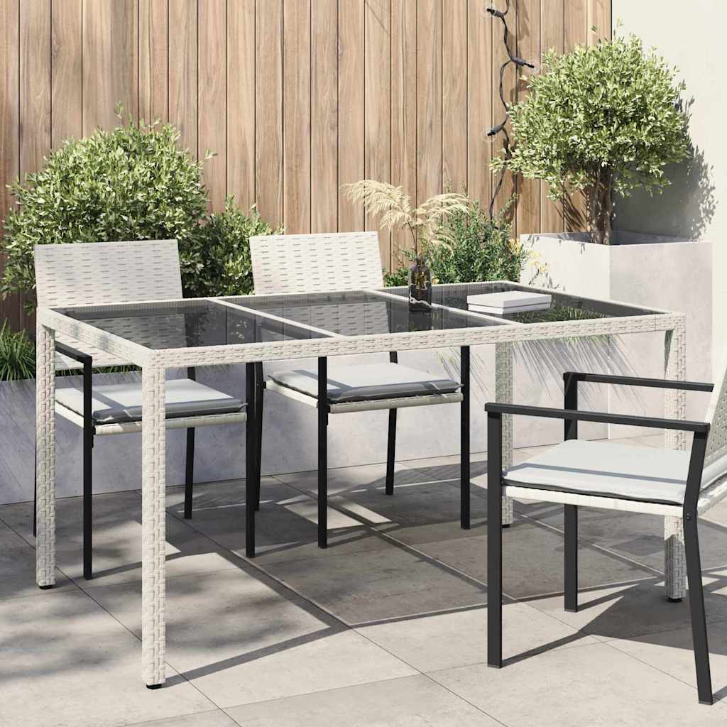 Tavolo da Giardino Bianco 150 x 90 x 75 cm polyrattan