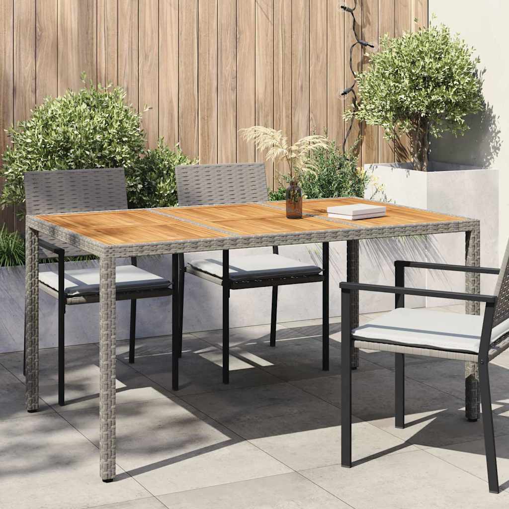 Tavolo da Giardino Grigio 150 x 90 x 75 cm polyrattan