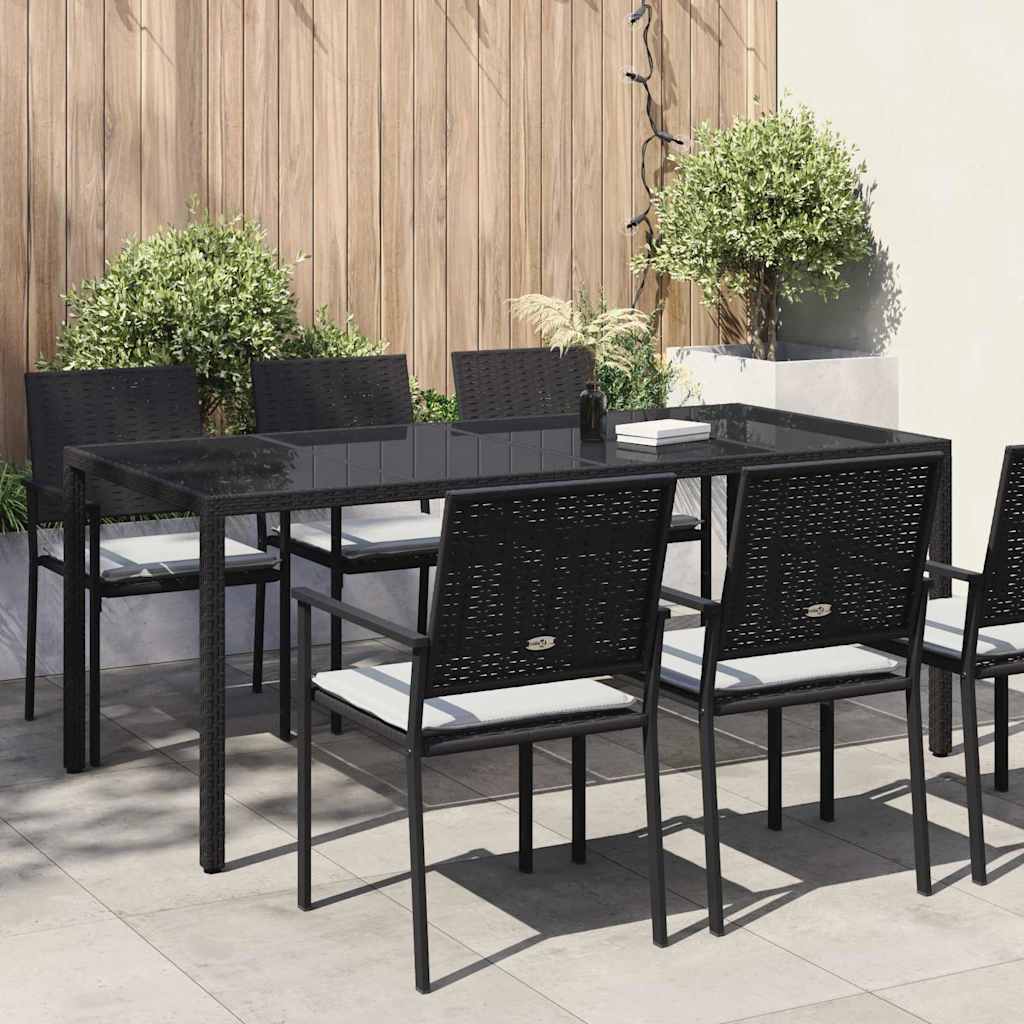 Tavolo da Giardino Nero 190 x 90 x 75 cm polyrattan
