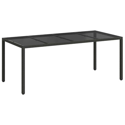 Tavolo da Giardino Nero 190 x 90 x 75 cm polyrattan