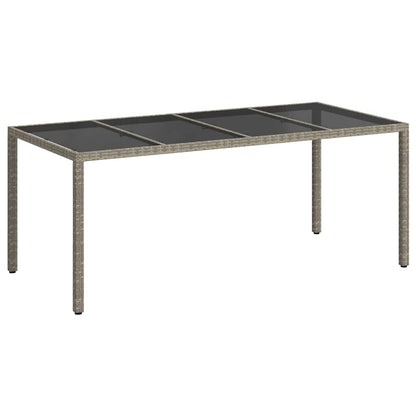 Tavolo da Giardino Grigio 190 x 90 x 75 cm polyrattan