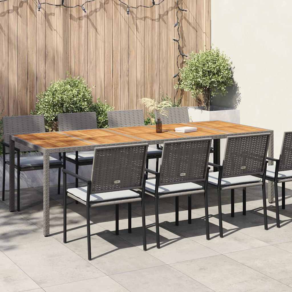 Tavolo da Giardino Grigio 250 x 100 x 75 cm polyrattan