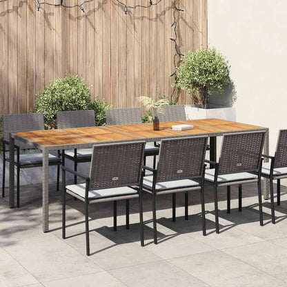 Tavolo da Giardino Grigio 250 x 100 x 75 cm polyrattan